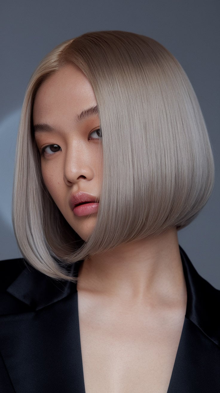 Image of ash blonde hair color, a cool-toned blonde shade perfect for sophisticated hair color ideas with blonde tones.
