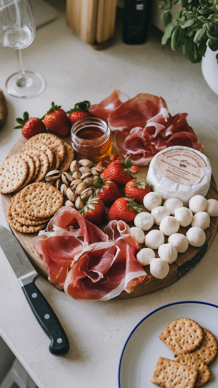 Ideas for a Charcuterie Board: Unique Themes to Elevate Your Entertaining 19 Ideas for a Charcuterie Board: Unique Themes to Elevate Your Entertaining Light and fresh charcuterie board with goat cheese, fresh mozzarella, turkey summer sausage, whole-wheat crackers, seeded bread, honey, strawberries, raspberries, and pistachios – easy charcuterie board idea with fresh ingredients.