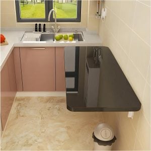 fold-down table for small kitchen space-saving organization