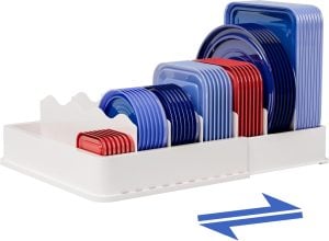 lid organizers for improved cupboard organization in small kitchens