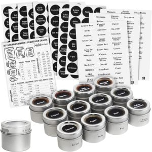 magnetic containers for kitchen organization and spice storage