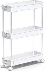 slim rolling cart for small kitchen organization and mobile storage