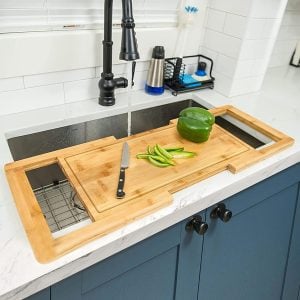over-the-sink cutting board for small kitchen prep space