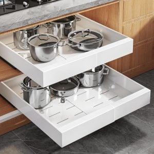 pull-out drawers for small kitchen organization and storage accessibility