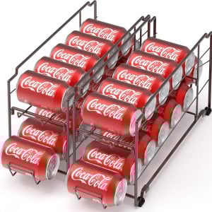stackable can organizer for pantry and cupboard organization