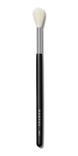 Morphe M510 versatile highlighter brush with tapered bristles for precise application on cheekbones, brow bones, and down the bridge of the nose.